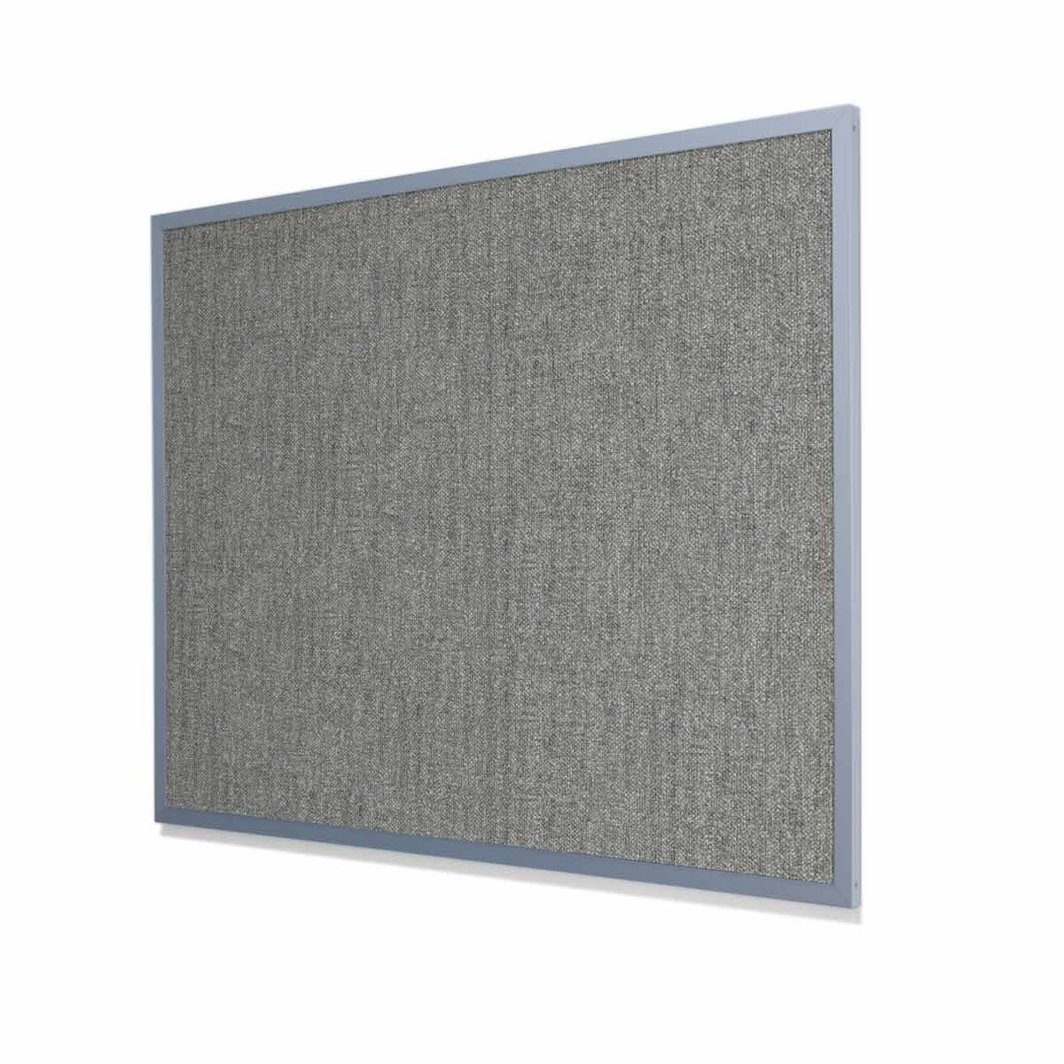 Type II Woven Vinyl Koroseal Linden II Smoke Cork Board with Heavy Aluminum Frame